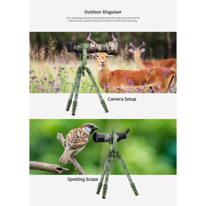 Trikojis Sirui CT-3204 + stovo galva CH20 Camouflage