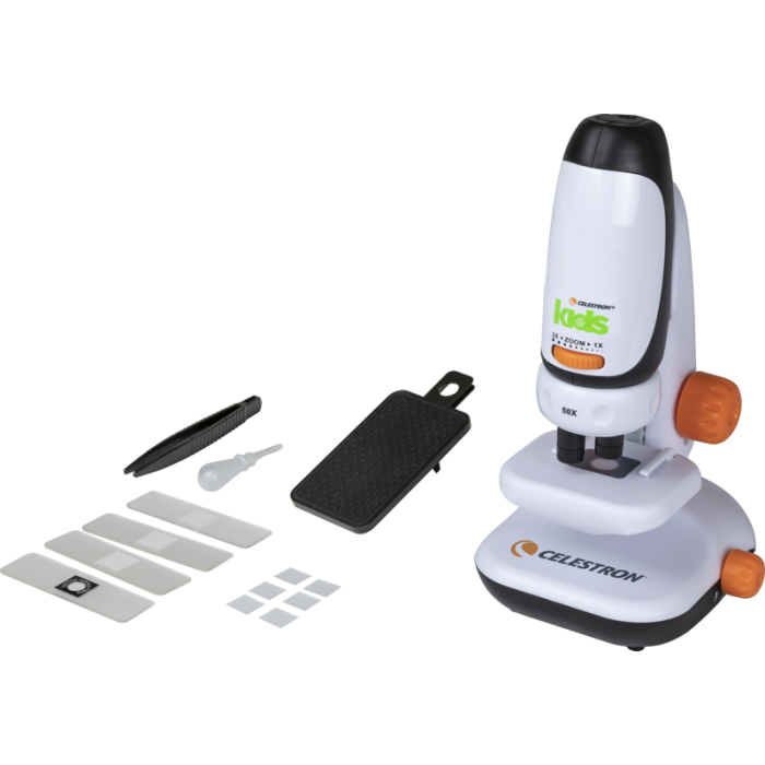 Mikroskopas vaikams Celestron su telefono adapteriu