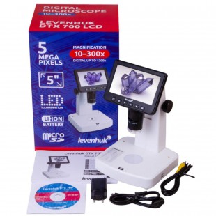 Skaitmeninis mikroskopas Levenhuk DTX 700 LCD 10-300x 5MP LED