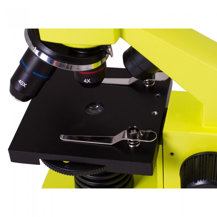 Mikroskopas Levenhuk Rainbow 2L Plus Lime 64x-640x su eksperimento komplektu