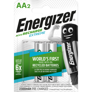 Kraunami elementai Energizer Recharge Extreme Eco AA 2300mAh 2 pack