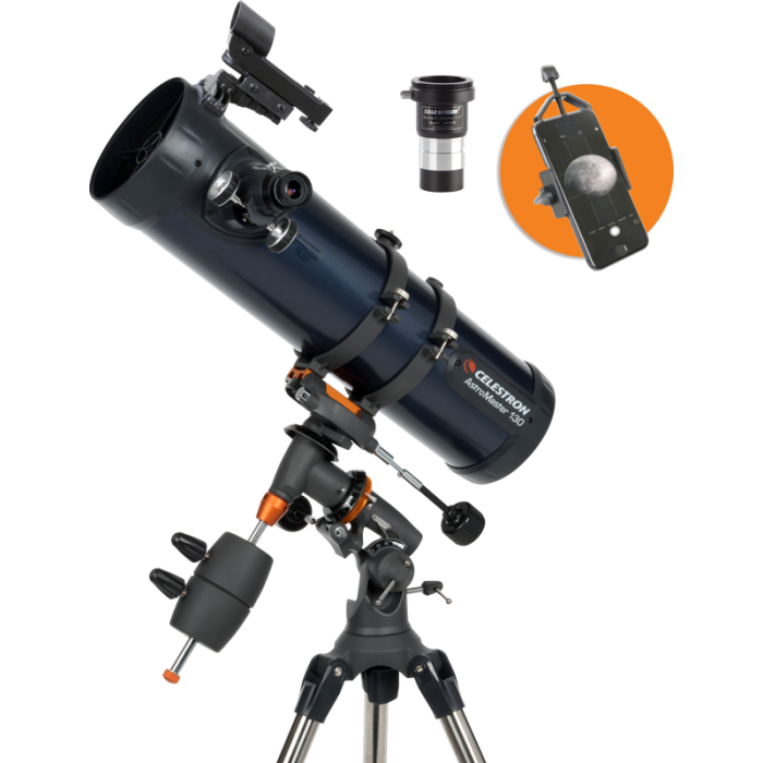 Teleskopas Celestron Astromaster Reflector 130EQ su telefono adapteriu T2-Barlow