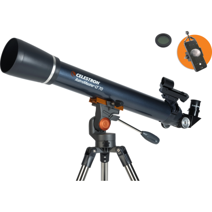 Teleskopas Celestron Astromaster LT 70AZ su telefono adapteriu ir Mėnulio filtru